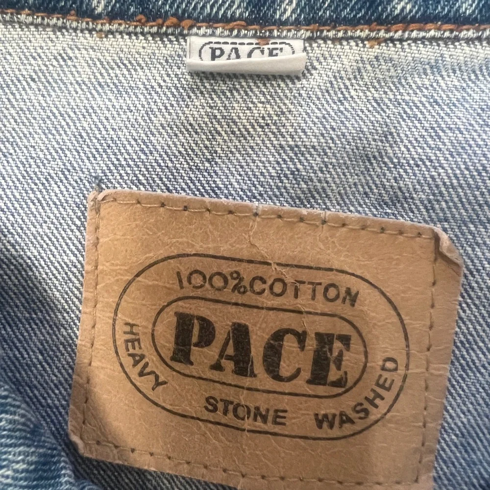 Vintage 1990s‎ Pace Brand Heavy Stone Washed Full Button Denim Jacekt Size XL